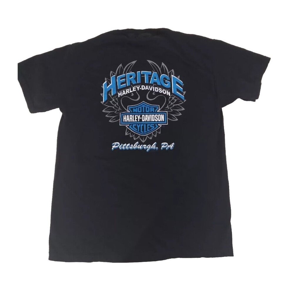 Vtg. Harley Davidson Heritage Pittsburgh, PA Black T Shirt Size Medium - Picture 2 of 7